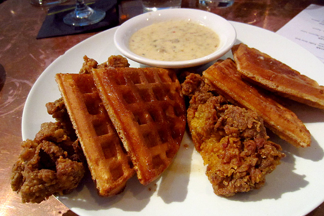 Fried Chicken and Waffles at Wolf in Sheep's Clothing
