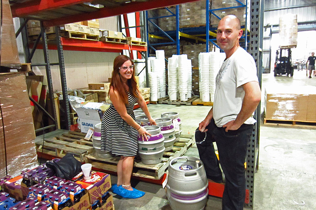 Karen Grill and Brady Weise at the Abita Brewery