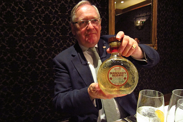 Beefeater Master Distiller, Desmond Payne with the Burrough's Reserve Oak Rested Gin