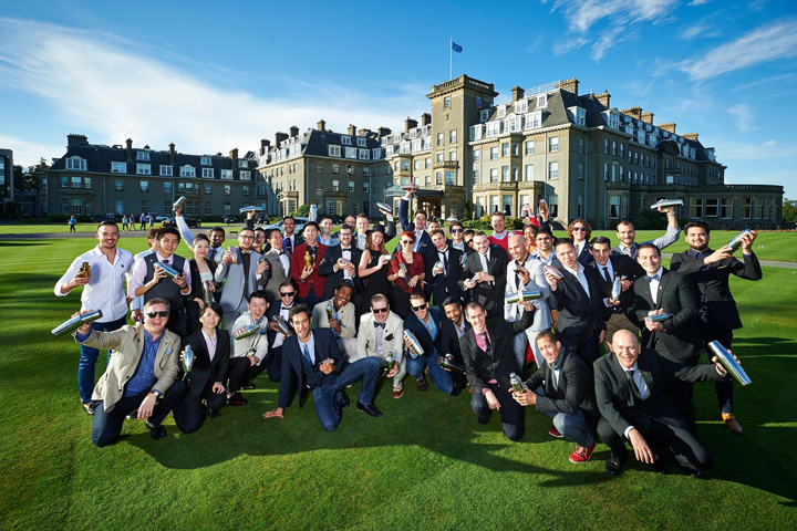 The World Class finalists gather in front of the Gleneagles Hotel in Scotland.