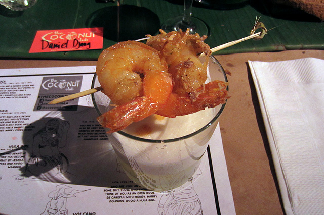 Piscolada aka "Shrimp Cocktail" at The Coconut Club