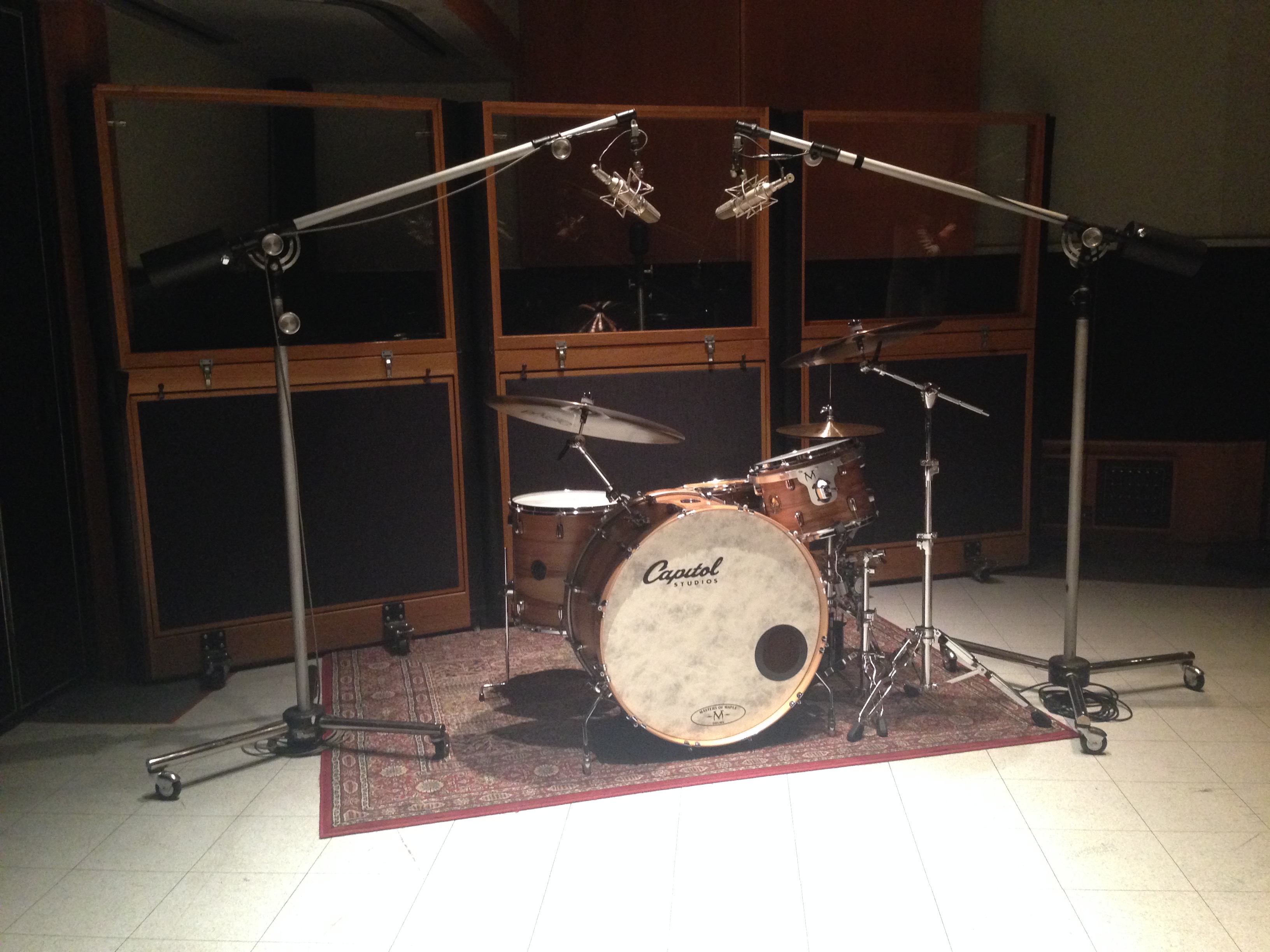 Drum kit in Studio B at Capitol Studios