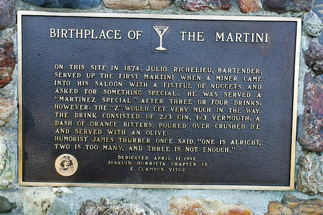 Birthplace of the Martini plaque in Martinez