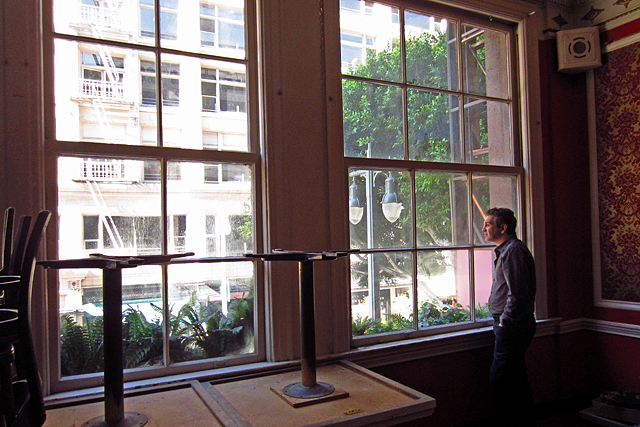 Feb. 8, 2012: From the third floor of Clifton’s Cafeteria, owner Andrew Meieran looks out on Broadway.