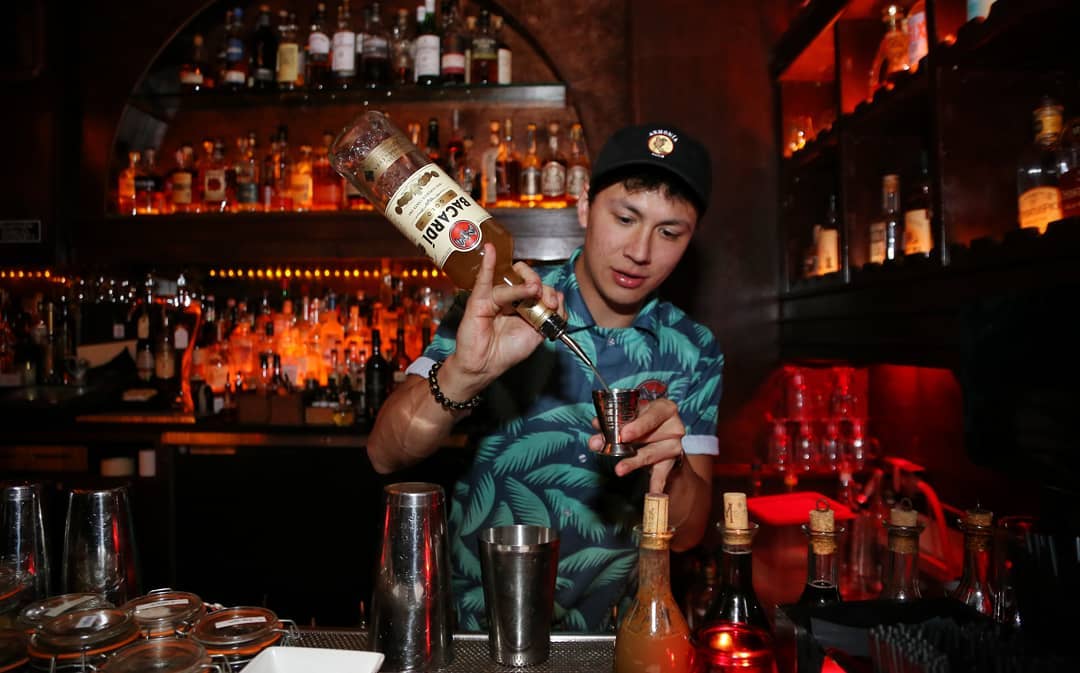 Chris Amirault makes the Armonía cocktail at Lost Property