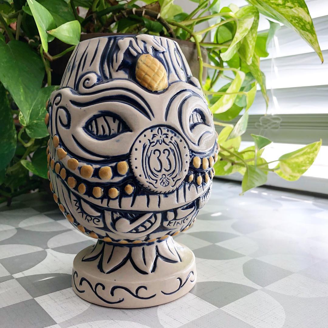 Throws and Maskers 2nd edition Tiki mug designed by Dave Stolte for Club 33